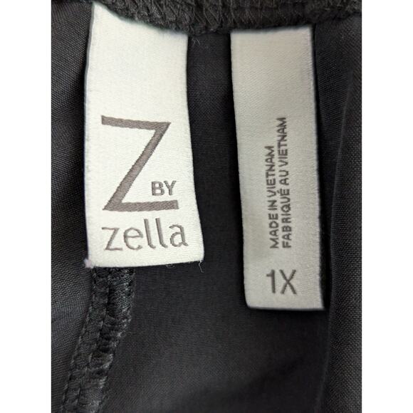 Z by Zella sz 1X Athletic Jogger Pants black & burgundy stripes on sides 0692 - Picture 5 of 6